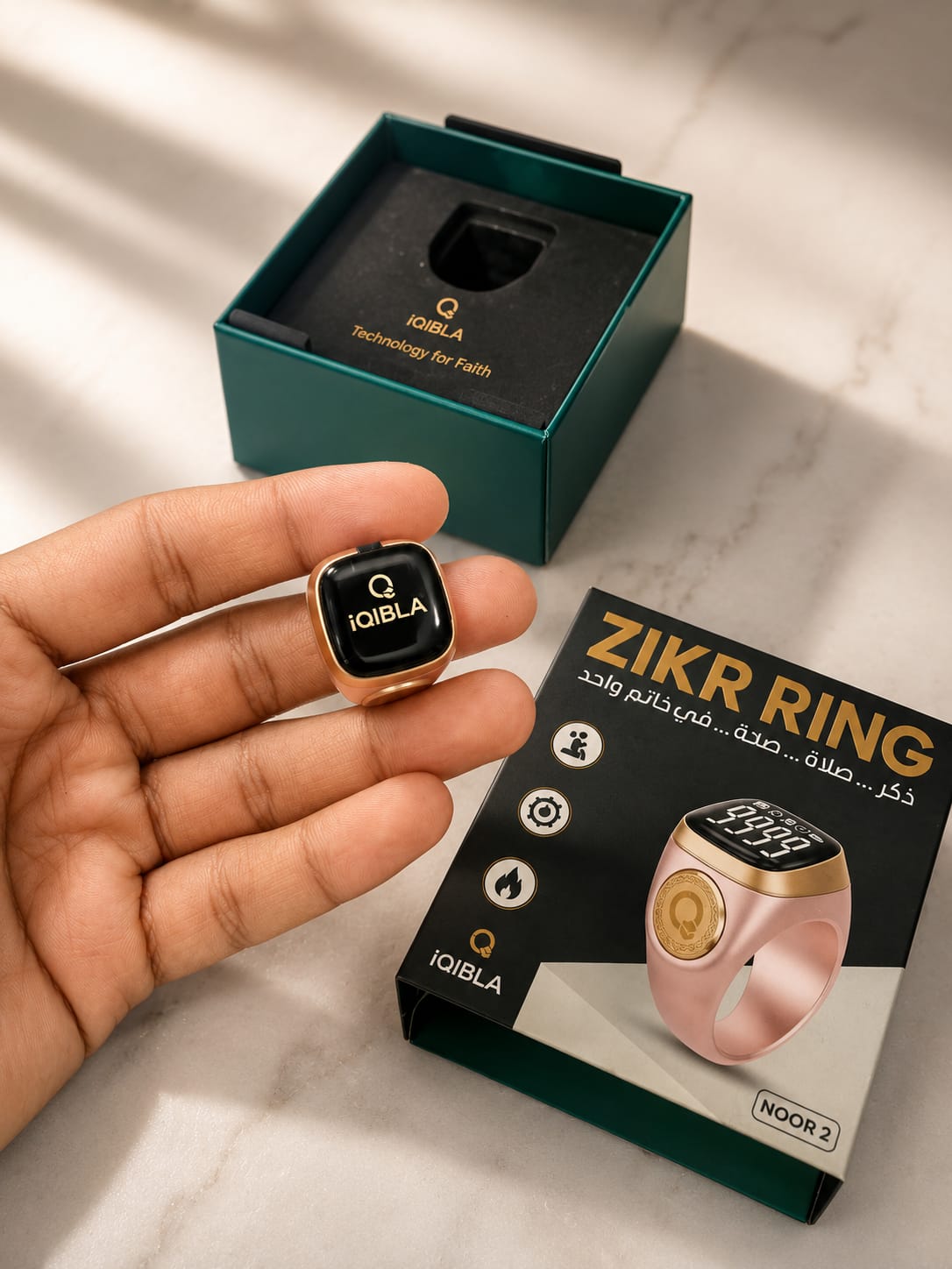 Zikr Ring Noor 2 – Smart Digital Tasbih Ring