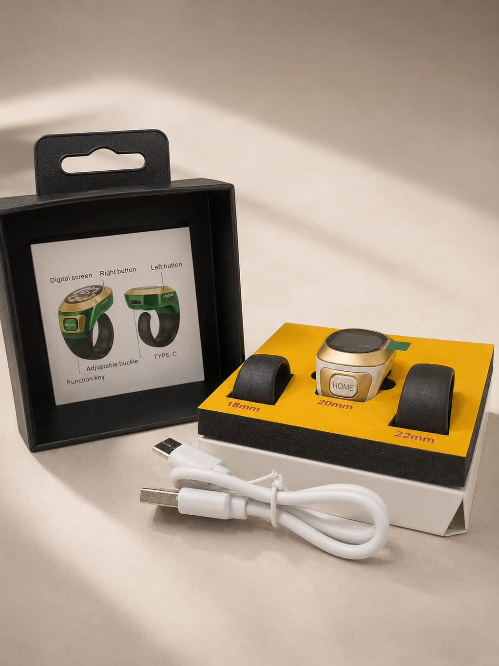 Tasbih Ring 3 in 1 Ring Colored Display - S6