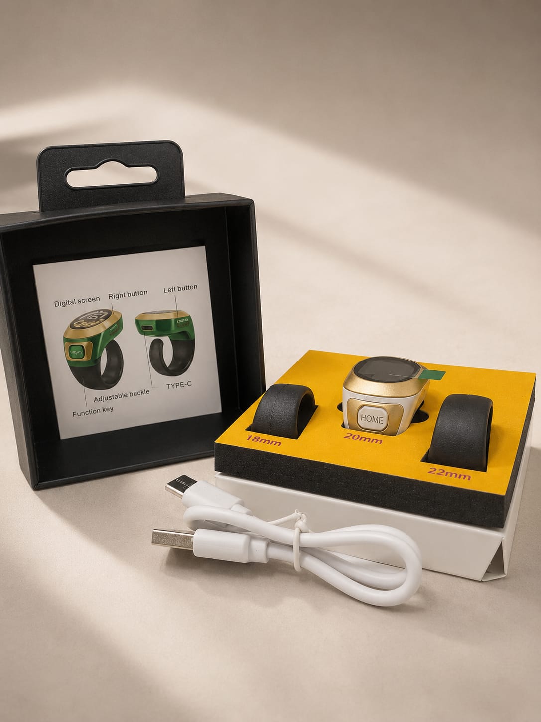 Tasbih Ring 3 in 1 Ring Colored Display - S6